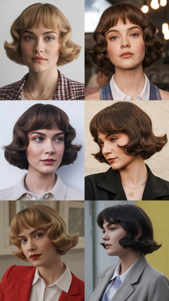 Curved Bangs with Flipped Ends