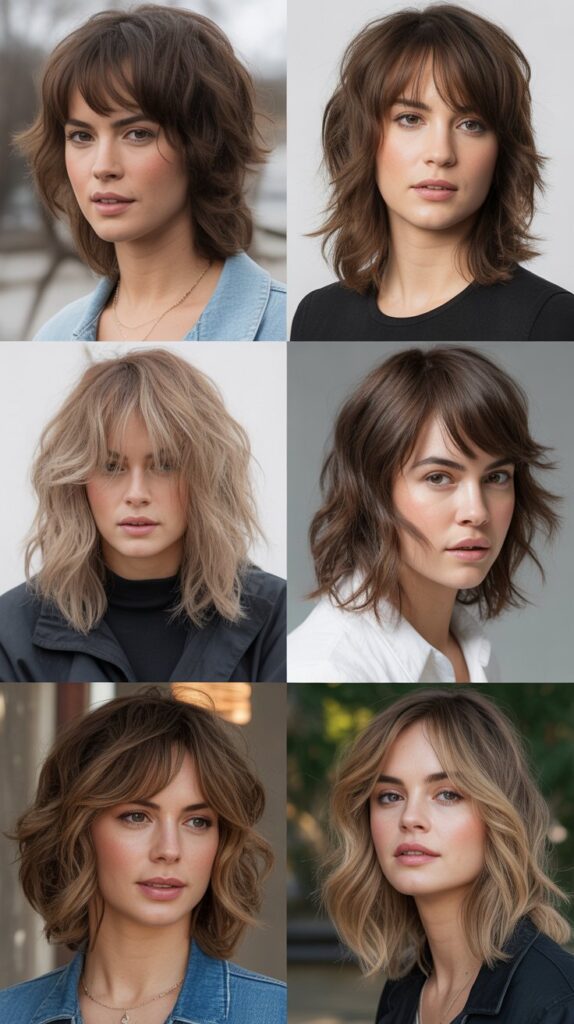 Choppy Layers with Wispy Bangs and Waves