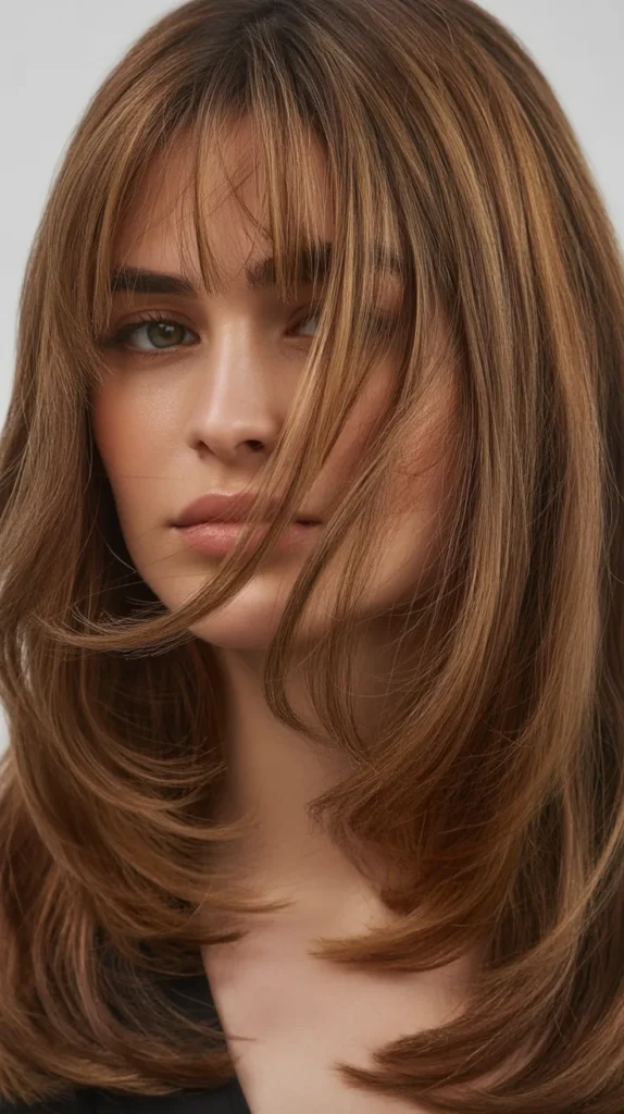 Subtle Layers With Baby Curtain Bangs