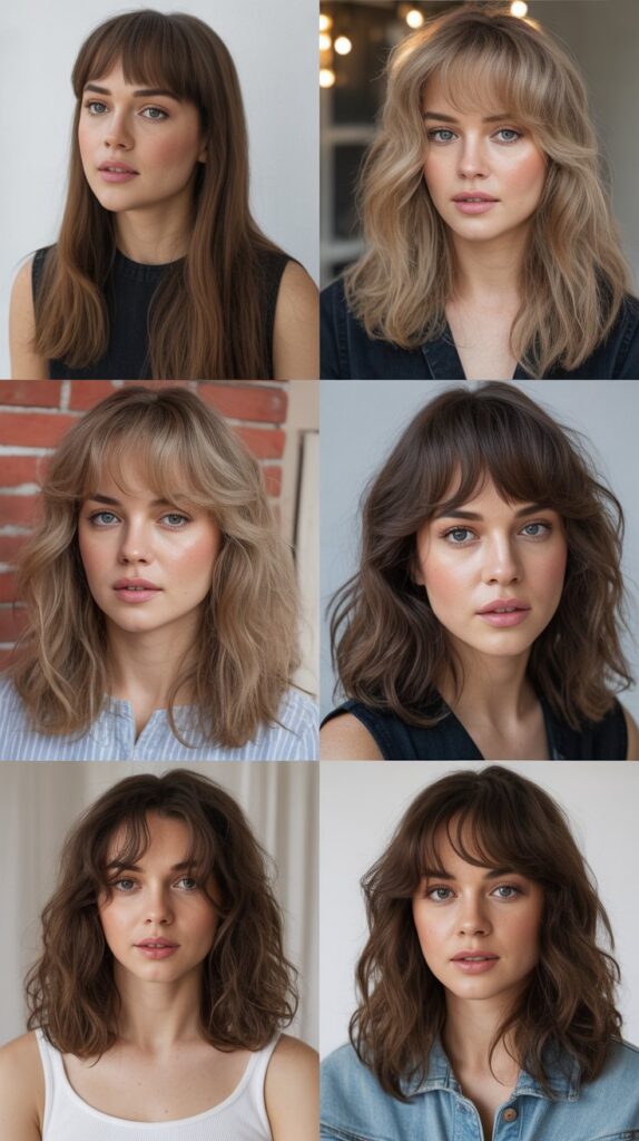 Thin Bangs with Voluminous Waves