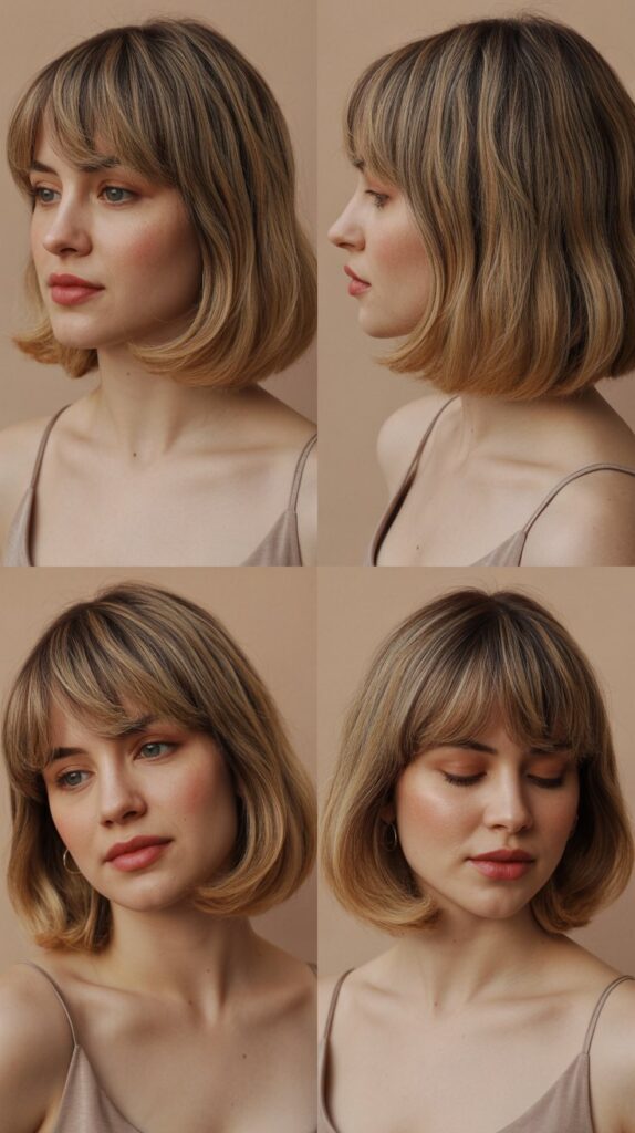 Rounded Bangs for Soft Feminine Appeal