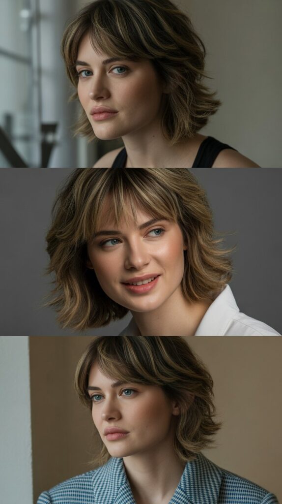 Micro Fringe with Layered Medium Hair