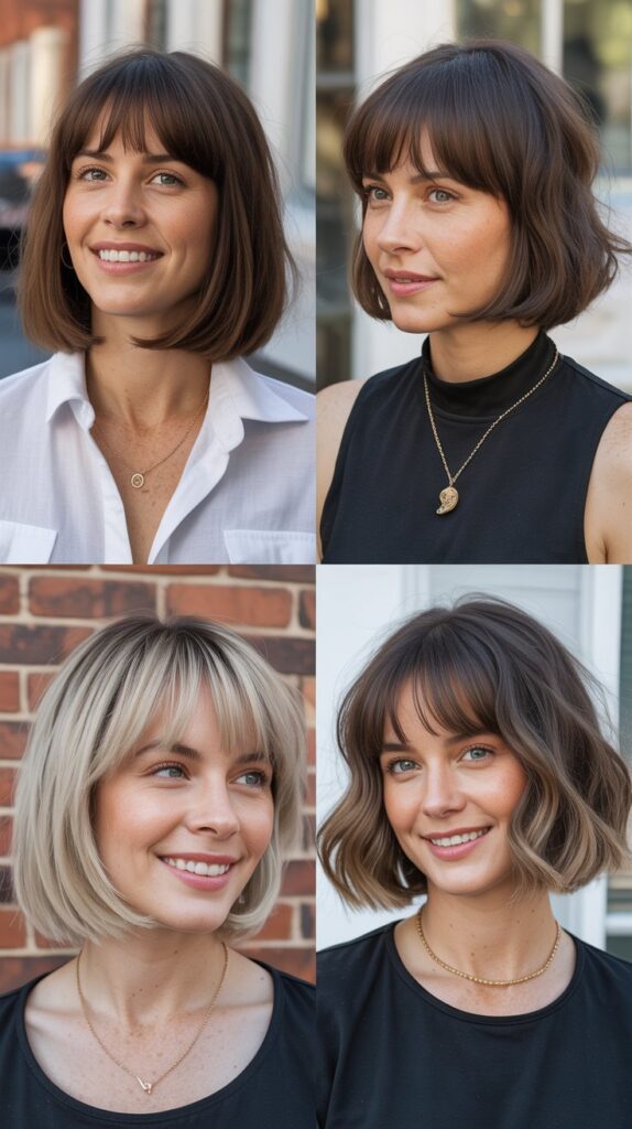 Curtain Bangs with Bob Haircut