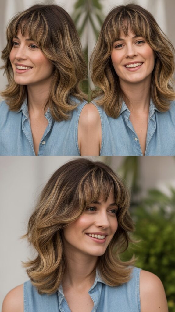 Arched Bangs with Face-Framing Layers