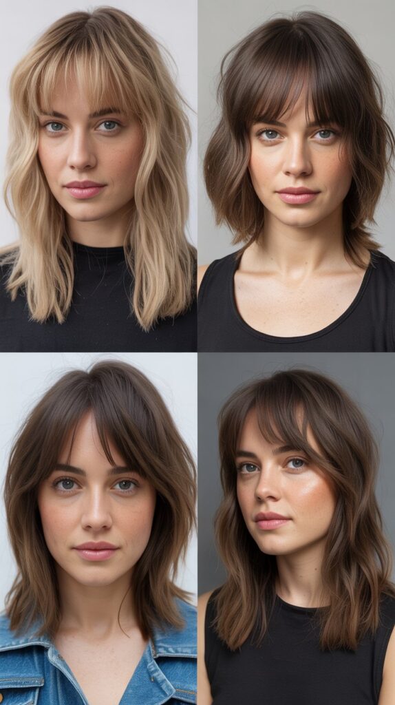 Asymmetrical Curtain Bangs