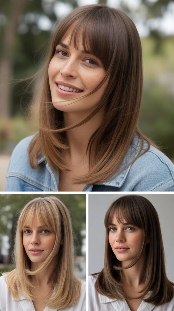 Diagonal Bangs with Long Front Layers