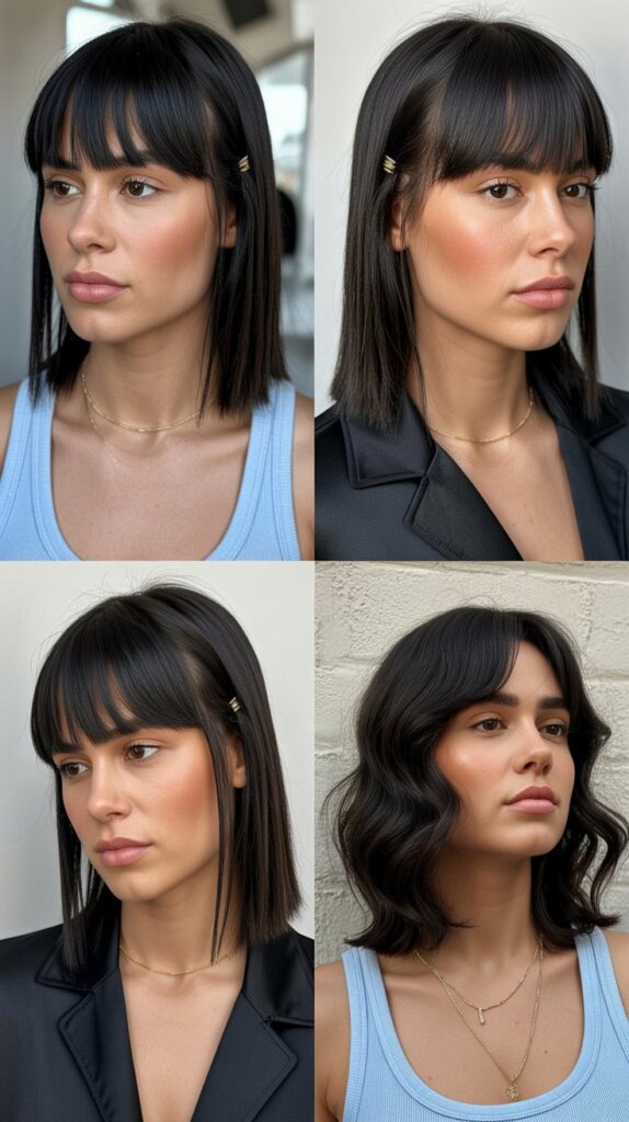 Blunt-Cut Medium Curtain Bangs