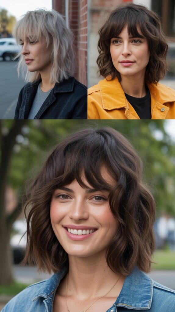 Choppy Bangs with Textured Waves