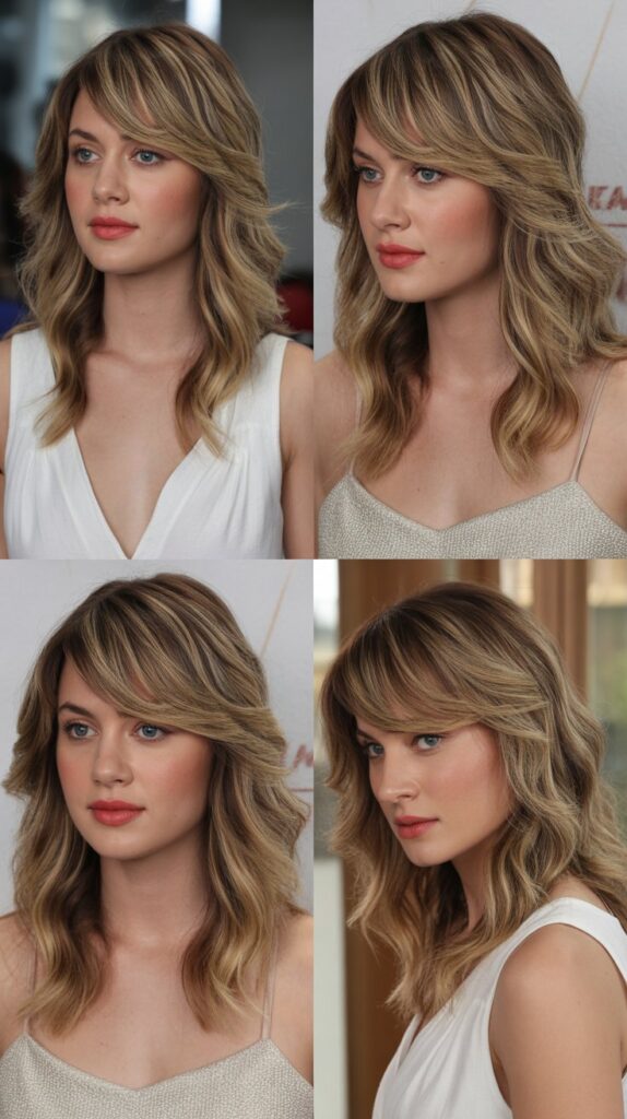 Side-Swept Bangs with Loose Waves