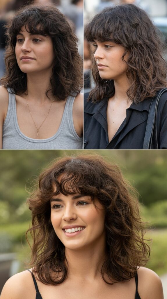 Full, Thick Bangs with Natural Waves
