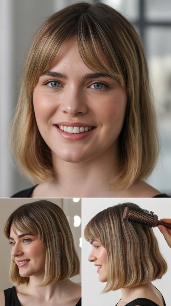 Classic Center-Parted Medium Curtain Bangs