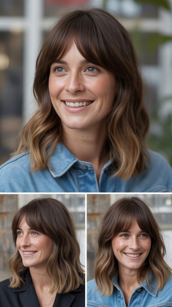 Brow-Skimming Bangs with Subtle Layers