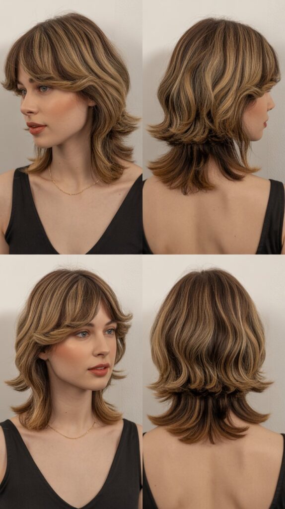 Curved Bangs with V-Cut Layers