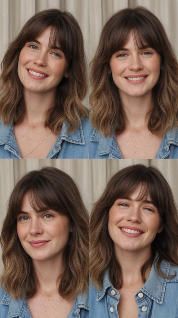 Curtain Bangs for Heart-Shaped Faces