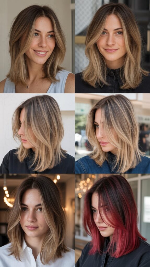 Long Bob With Balayage and Dimensional Front Layers