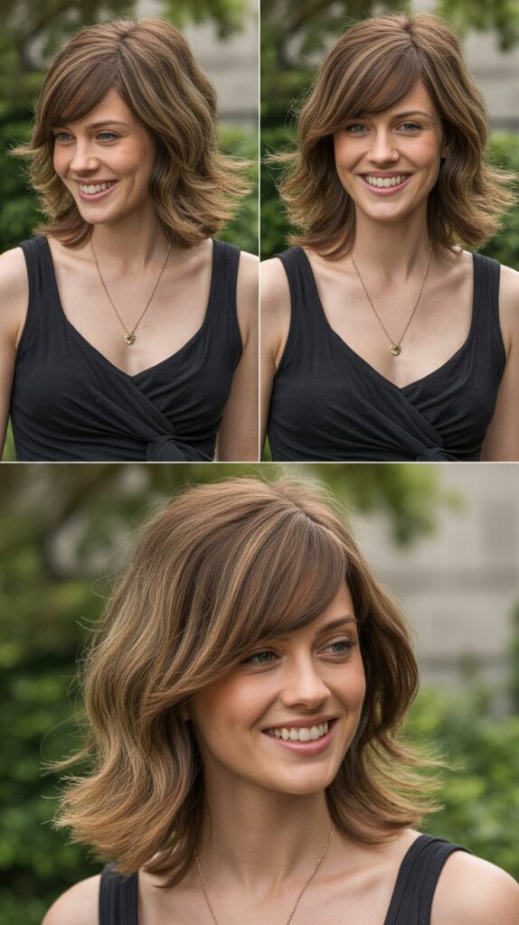 Side-Swept Bangs with Feathered Layers