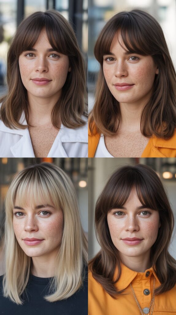 Curtain Bangs for Round Faces