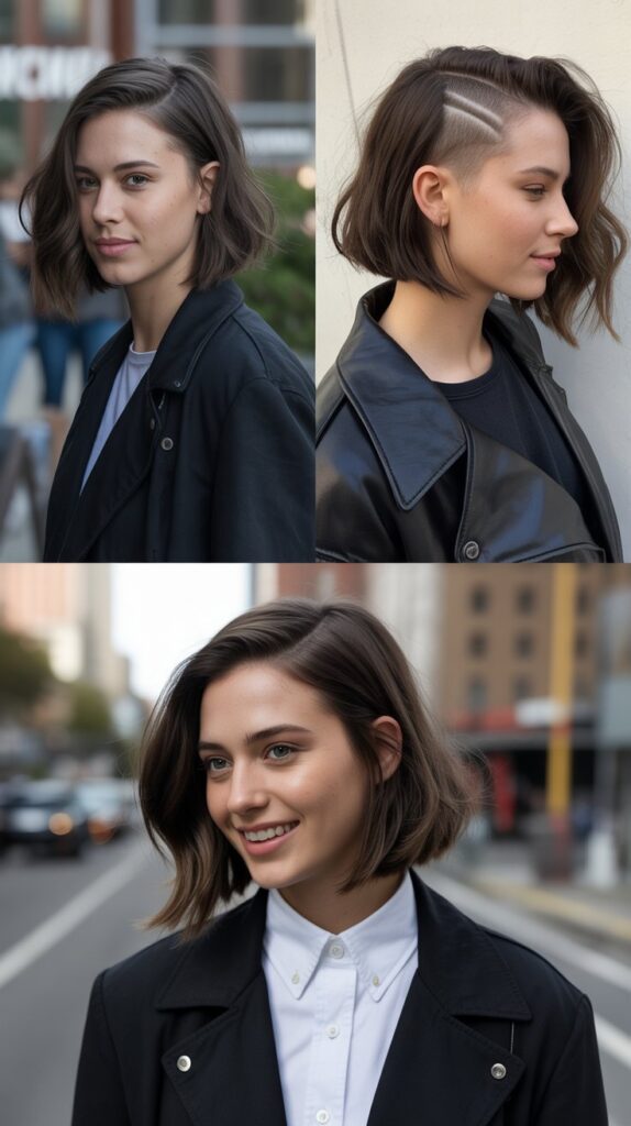 Long Bob With Undercut and Textured Front