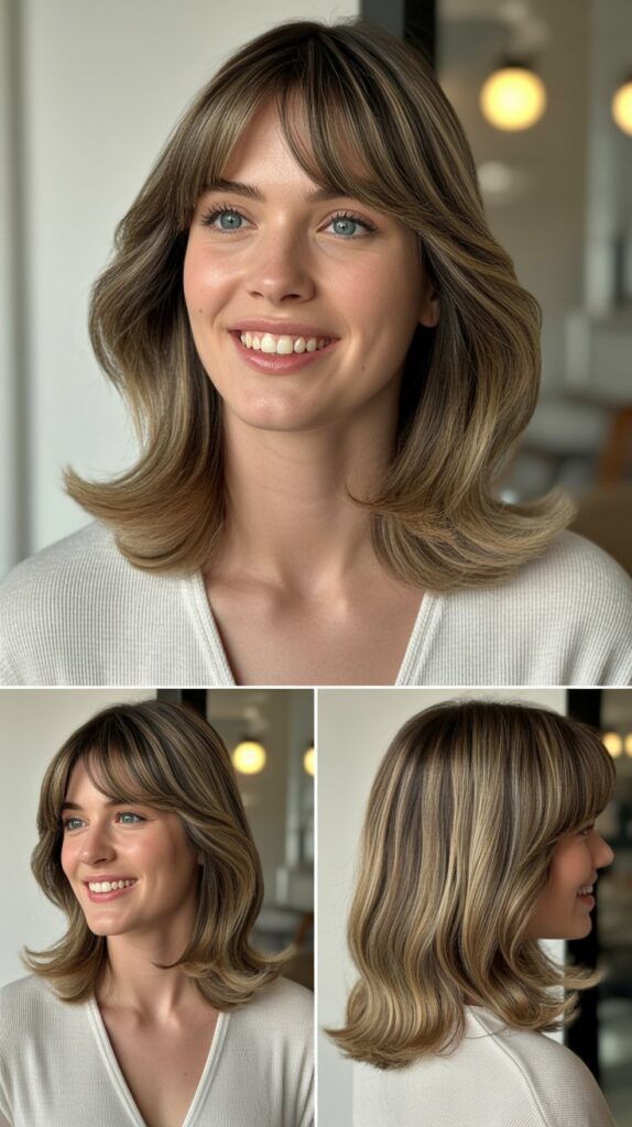 Classic Curtain Bangs with Soft Layers