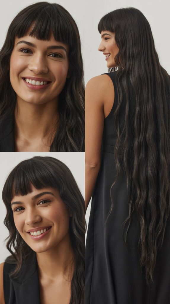 Baby Bangs with Long Straight Back