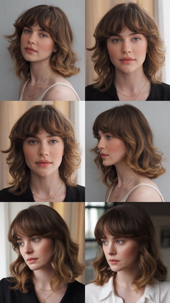 Graduated Bangs with Flowing Waves