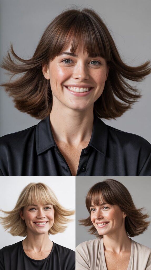 Long Bangs with Flipped-Out Ends