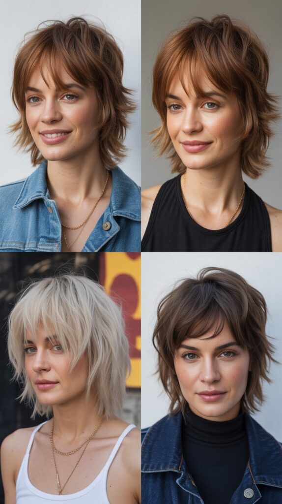 Choppy Layers with Curtain Bangs