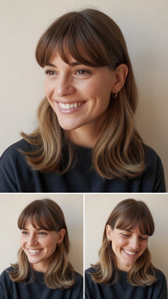 Long Bangs with Tucked Behind Ears