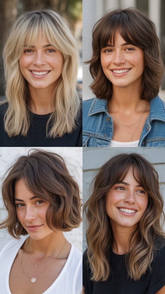 Beachy Layers with Grown-Out Micro Bangs
