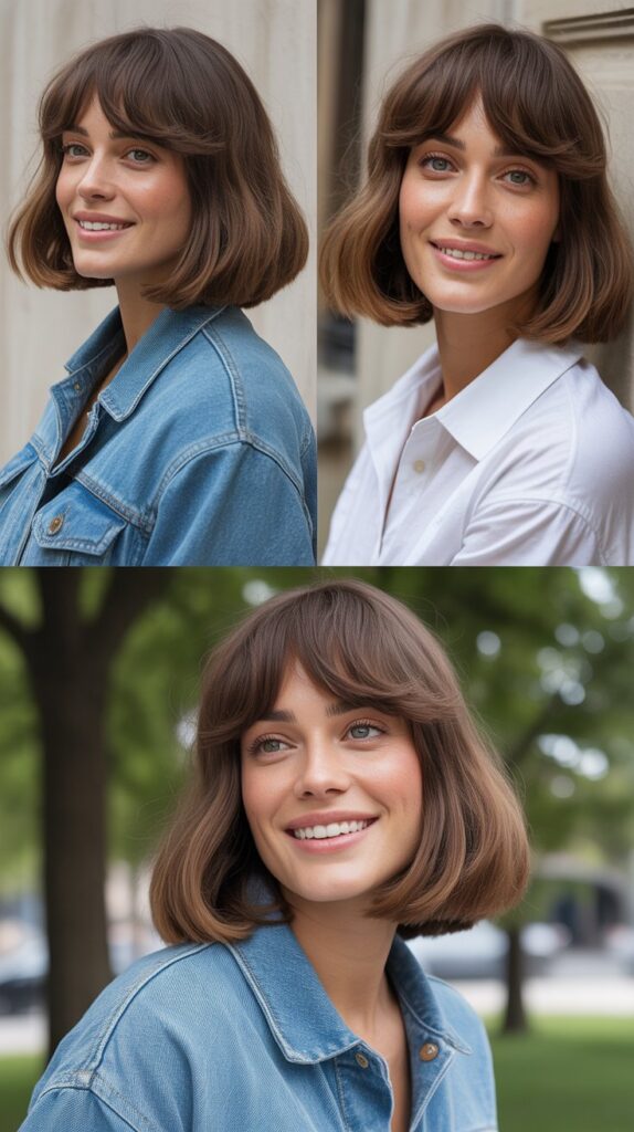 French Girl Bob with Curtain Bangs