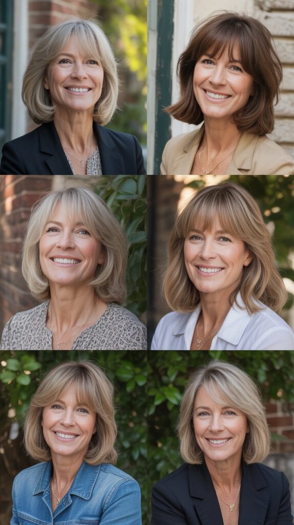 Classic French Girl Bangs with Medium Length