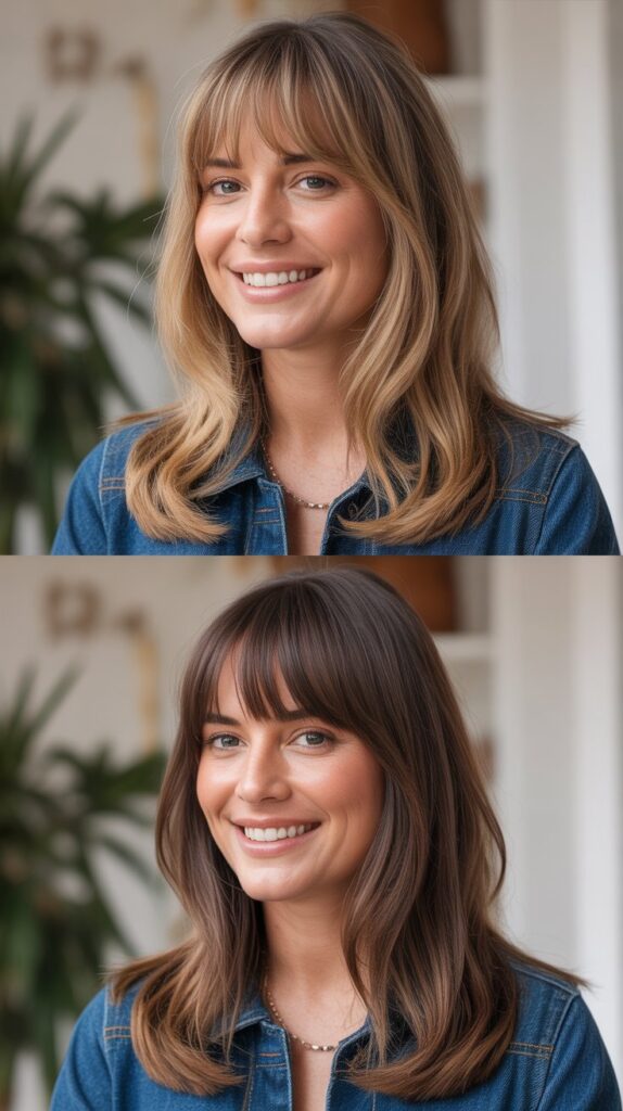  Long Bangs with Middle Part