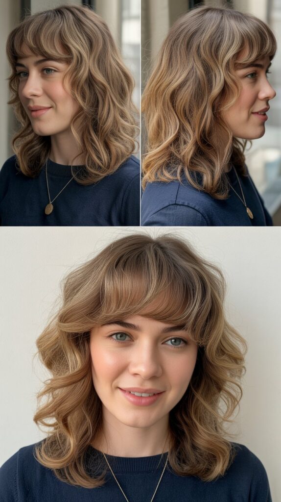 Graduated Fringe with Medium Wavy Hair