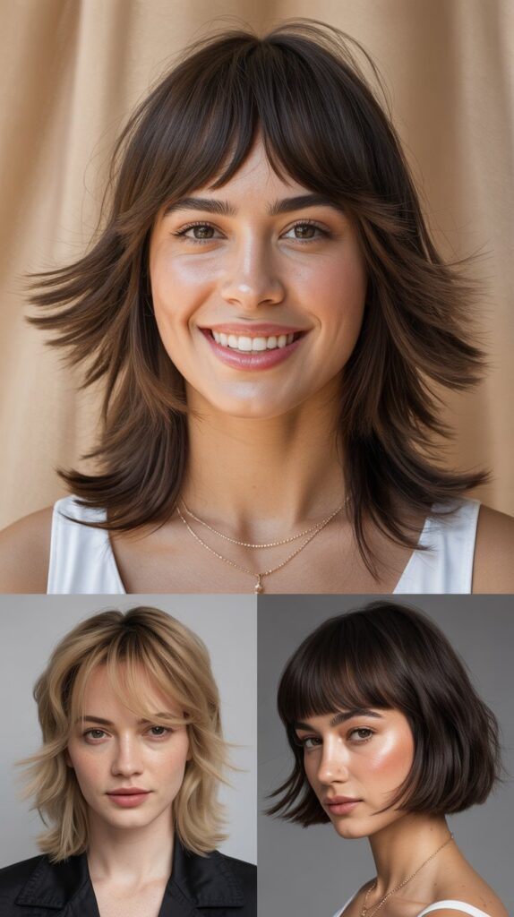 Layered Collarbone Cut with Micro Bangs