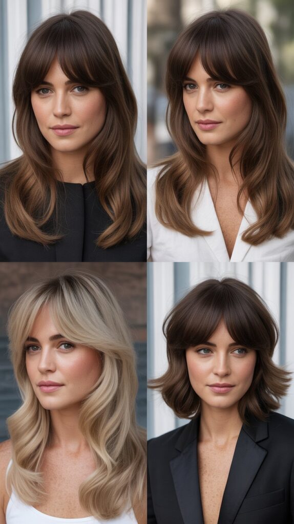 Long Bangs with Deep Side Part