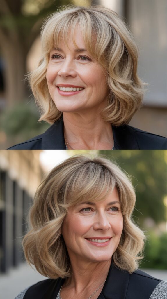 Piecey Fringe with Medium Tousled Bob