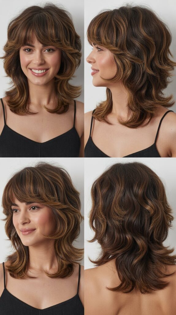 Voluminous Layers With Thick Bangs