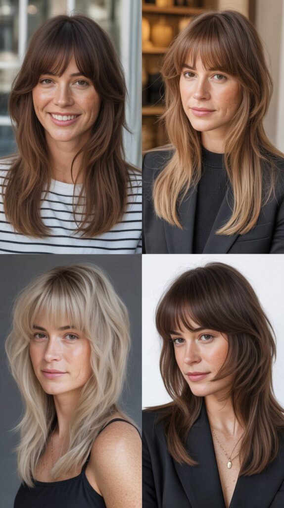 Long Bangs with Asymmetrical Cut