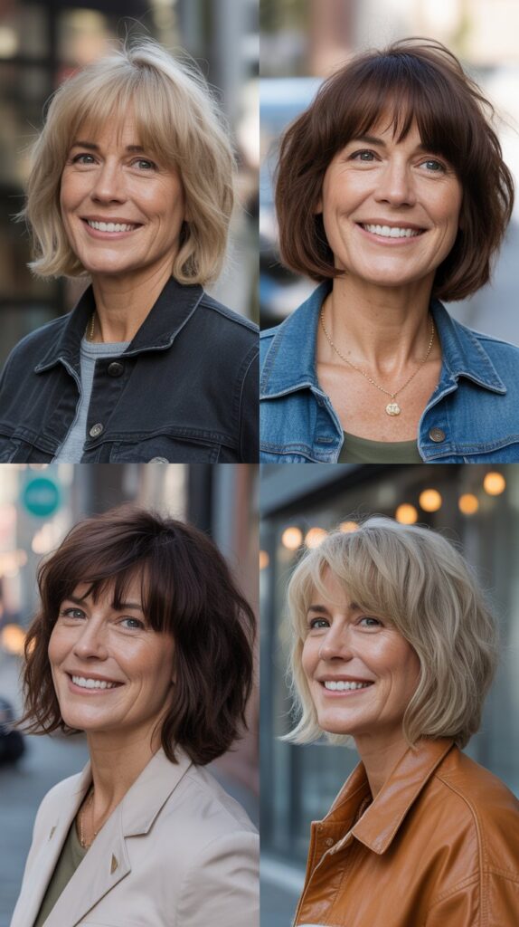 Asymmetrical Bangs with Medium Shag Cut