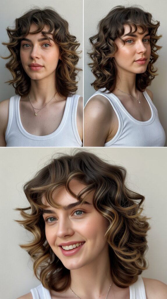 Long Bangs with Spiral Curls