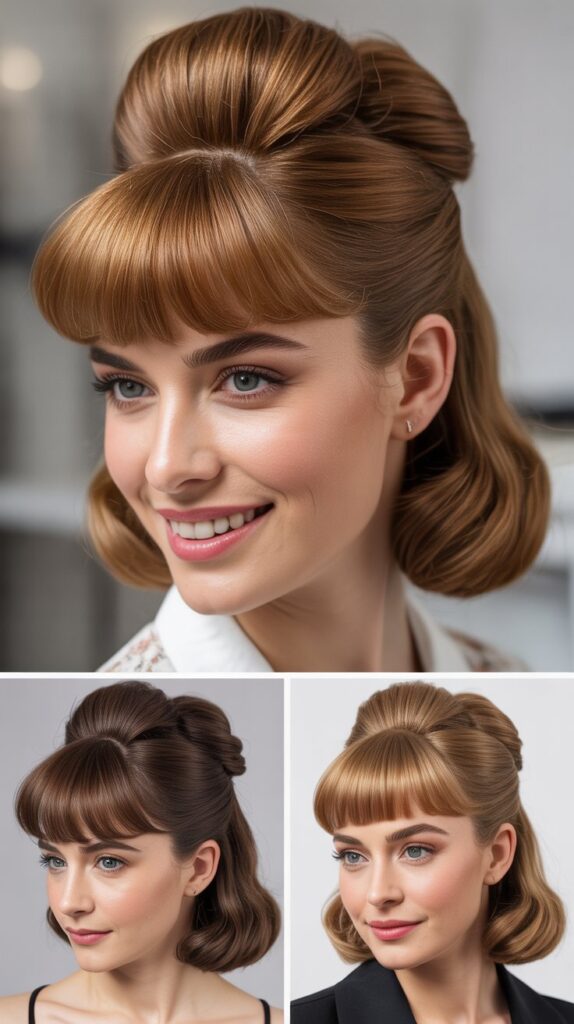 French Twist with Curtain Bangs