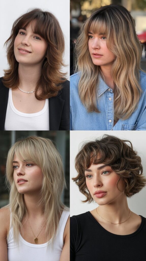 Graduated Layers with Piecey Curtain Bangs