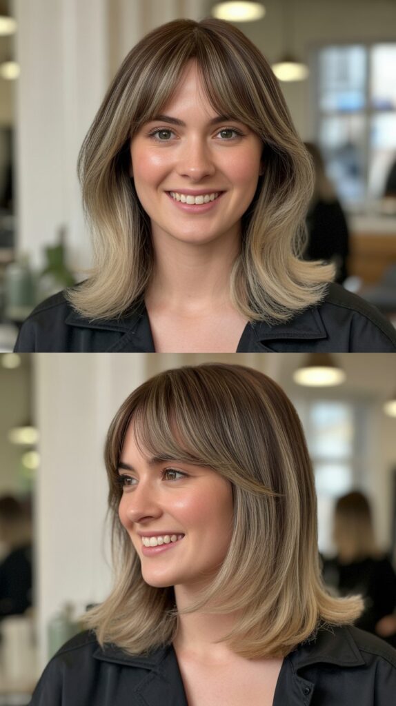 Graduated Bangs with Medium Length