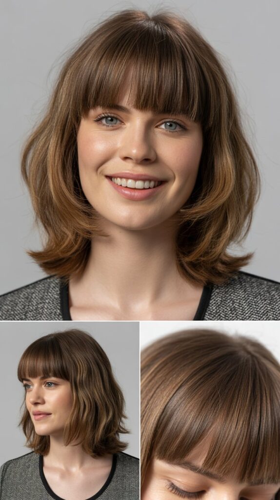 Blunt Layers With Full Bangs