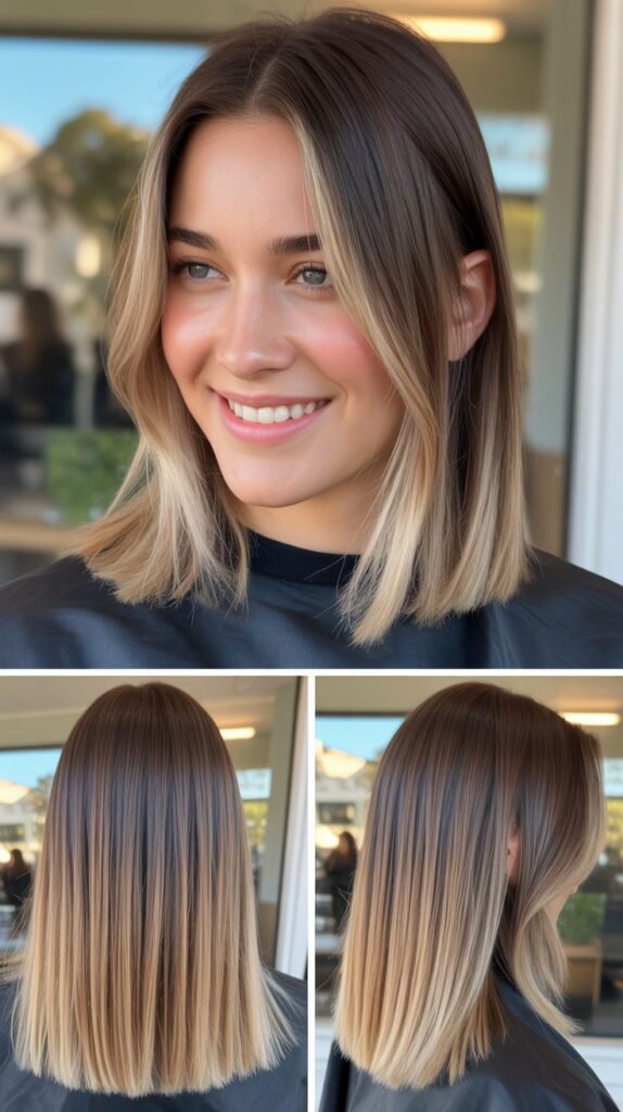 Blunt Lob with Soft Balayage