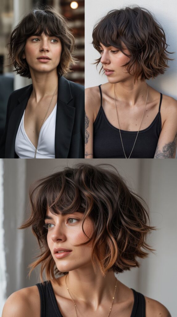 33 French-Inspired Bob Hairstyles With Fringe That Look Timeless 17 Messy Bob With Choppy Fringe