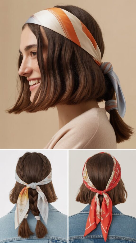 Long Bob with Ribbon or Scarf