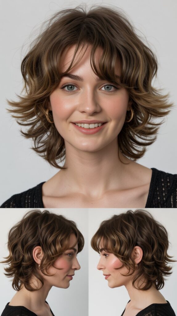 Shaggy Layers With Curtain Bangs