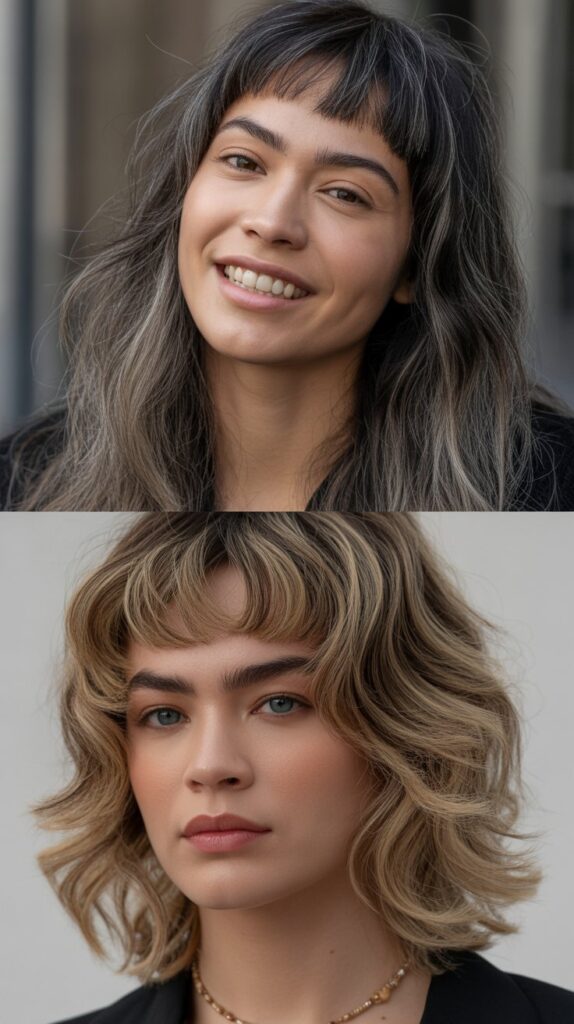 Long Layers with Micro Bangs