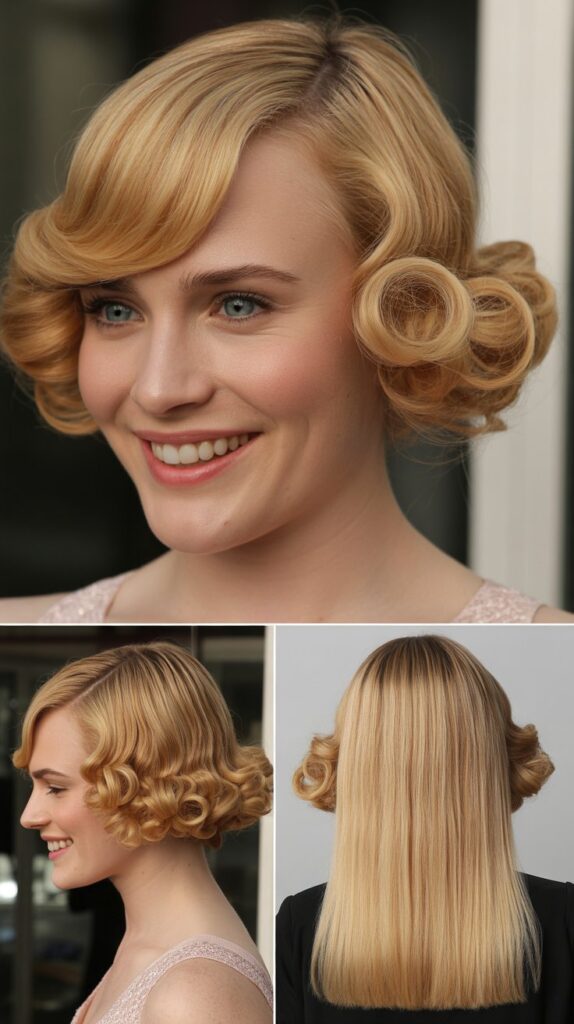 Bouncy Front Curls with Straight Back Contrast